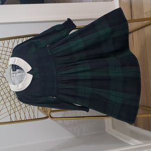 Ralph Lauren Smocked Green and Navy Tartan Plaid Dress Size 3T